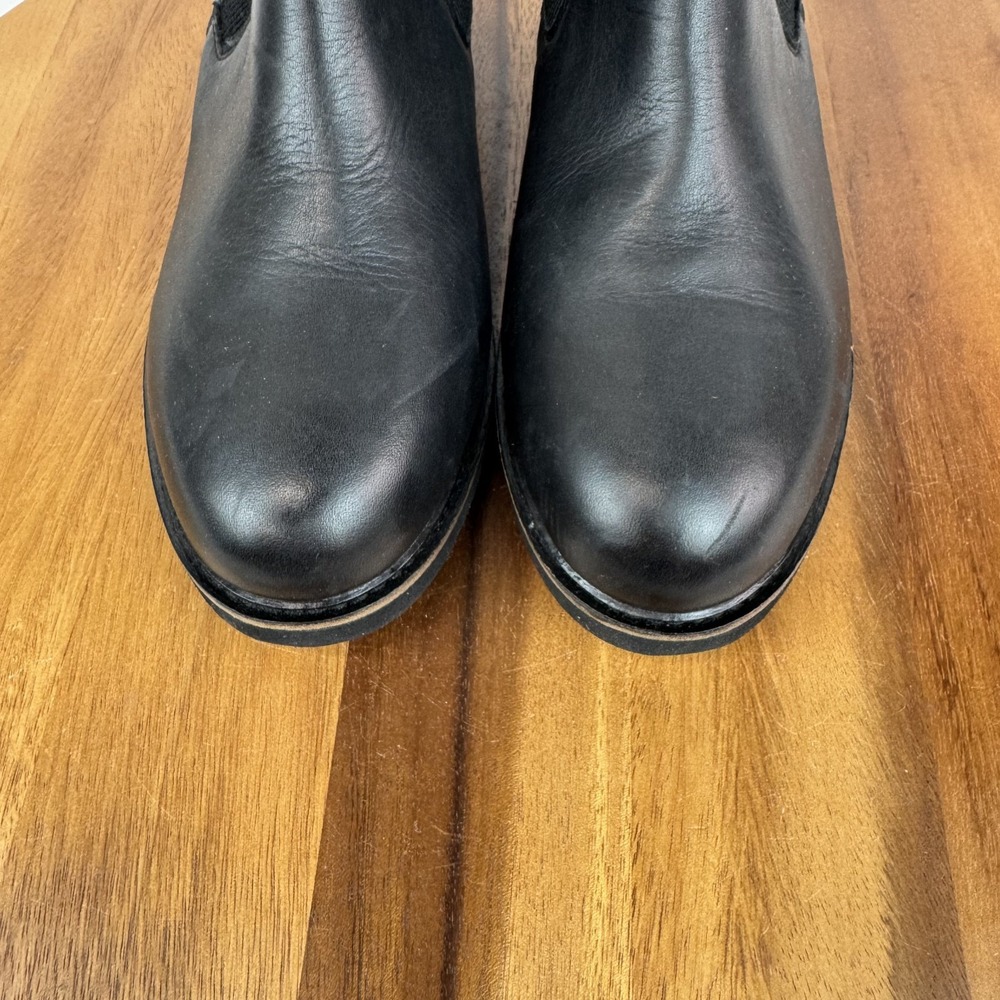 Womens Softwalk Wildwood Black Leather Comfort Chelsea Wedge Boots Size 9.5 M View 5